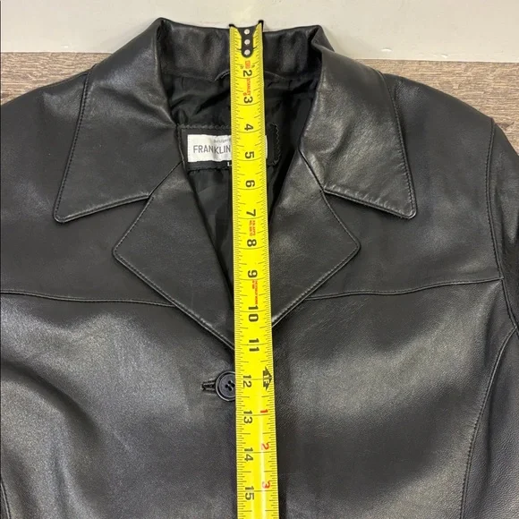 Franklin Allen Women’s Black Genuine Leather Jacket / Blazer – Size L - Picture 8 of 9